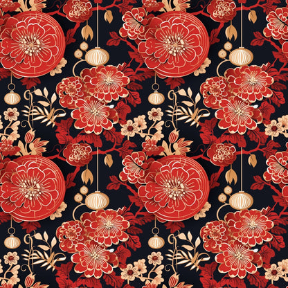 Crimson Festival Glow Pattern 3 Minky Fabric