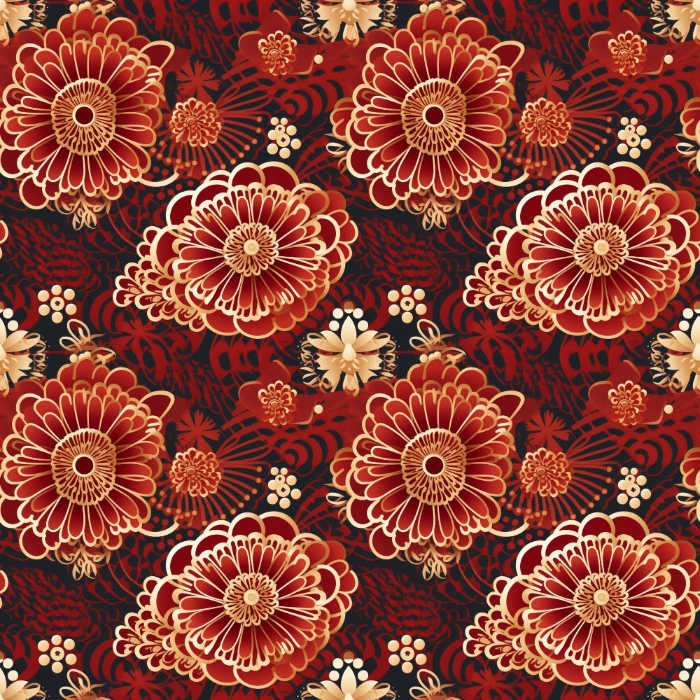 Crimson Festival Glow Pattern 4 Minky Fabric