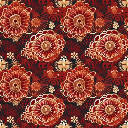 Crimson Festival Glow Pattern 4 Minky Fabric