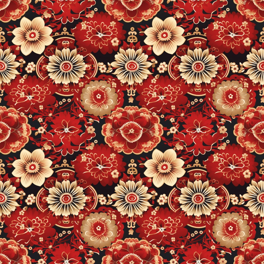 Crimson Festival Glow Pattern 5 Minky Fabric