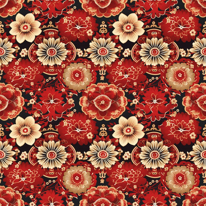 Crimson Festival Glow Pattern 5 Minky Fabric