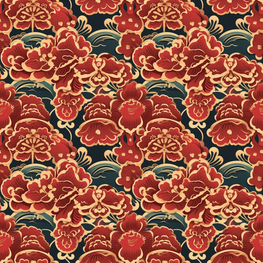 Crimson Festival Glow Pattern 6 Minky Fabric