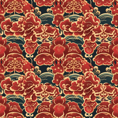 Crimson Festival Glow Pattern 6 Minky Fabric