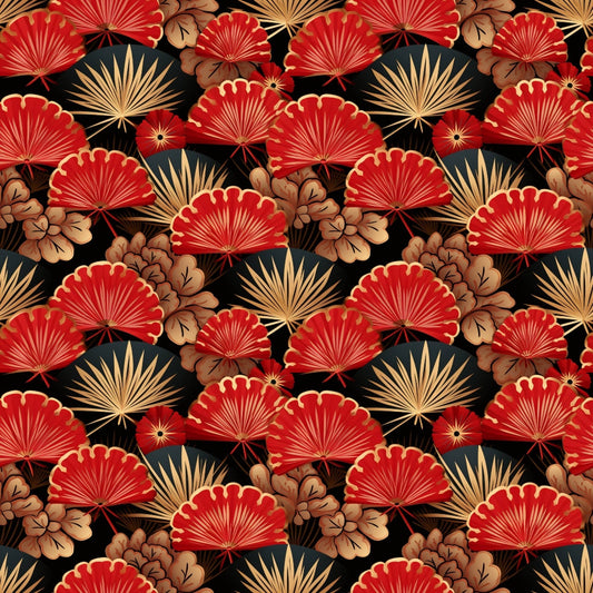Chinese Lunar Lantern Lights Pattern 8 Quilting Cotton Fabric