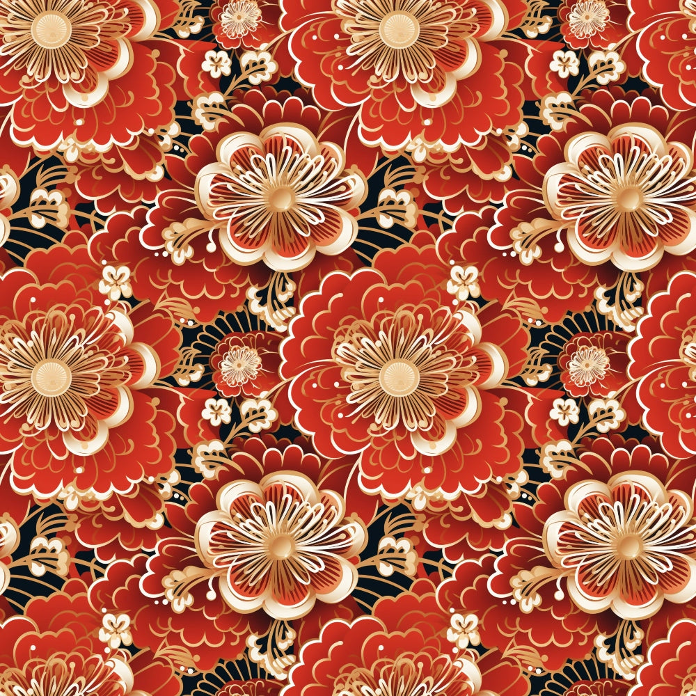 Chinese Lunar Lantern Lights Pattern 9 Quilting Cotton Fabric