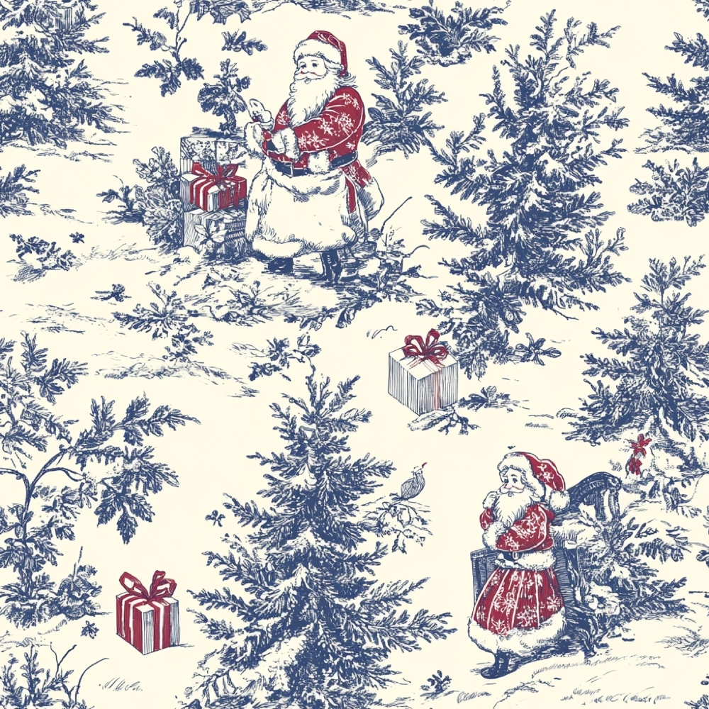 Yuletide Toile Pattern 1 Minky Fabric