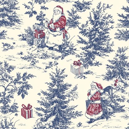 Yuletide Toile Pattern 1 Minky Fabric