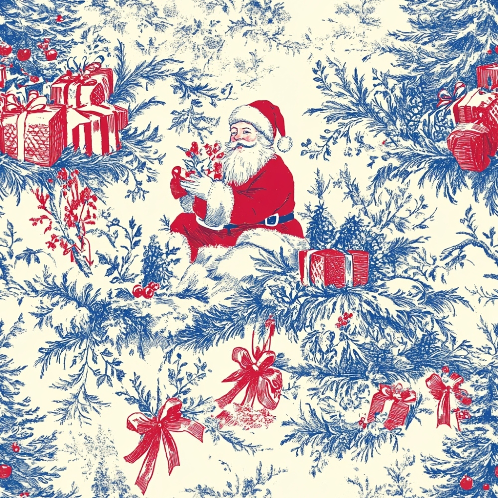 Yuletide Toile Pattern 2 Minky Fabric