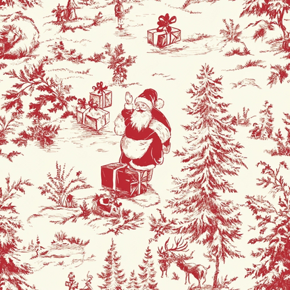 Yuletide Toile Pattern 6 Minky Fabric
