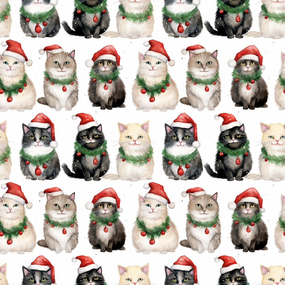 Festive Felines Pattern 10 Minky Fabric