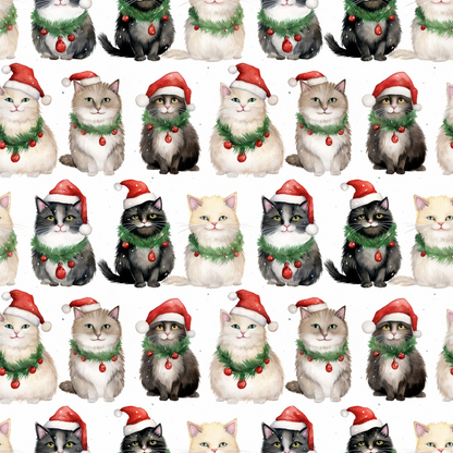 Festive Felines Pattern 10 Minky Fabric