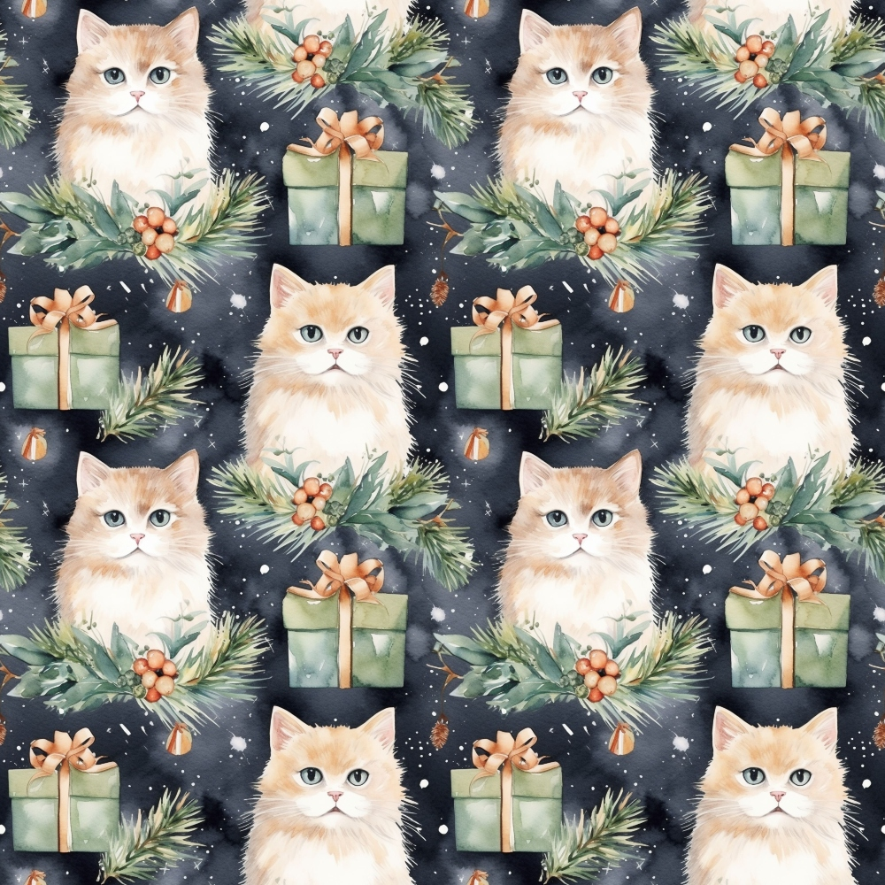 Festive Felines Pattern 11 Minky Fabric