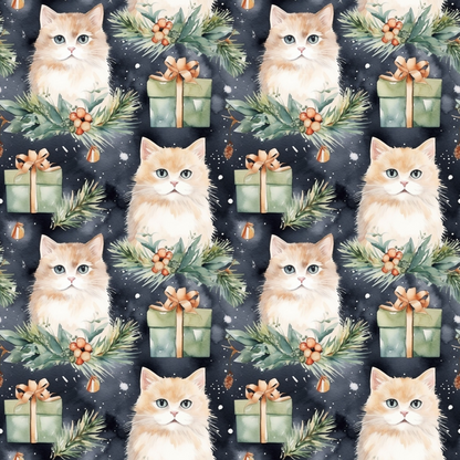 Festive Felines Pattern 11 Minky Fabric
