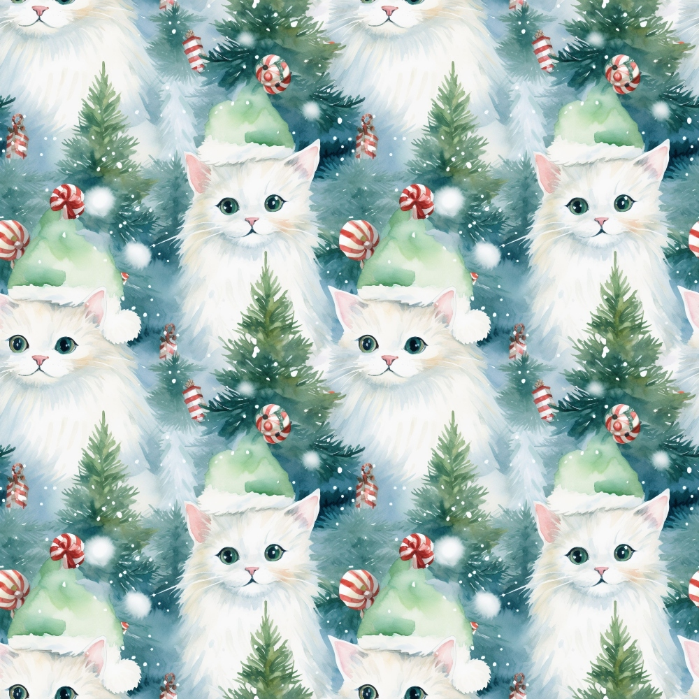 Festive Felines Pattern 12 Minky Fabric