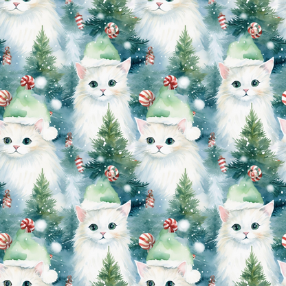 Festive Felines Pattern 12 Minky Fabric