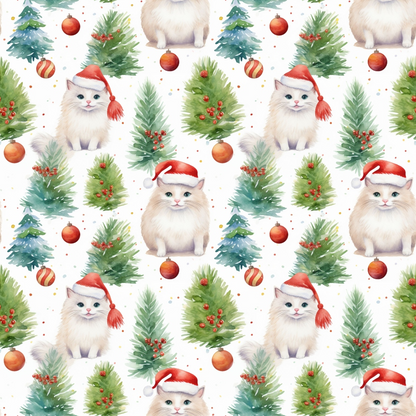 Festive Felines Pattern 1 Minky Fabric