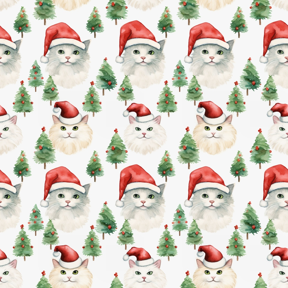 Festive Felines Pattern 2 Minky Fabric