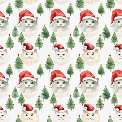 Festive Felines Pattern 2 Minky Fabric