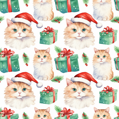 Festive Felines Pattern 5 Minky Fabric