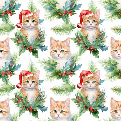 Festive Felines Pattern 8 Minky Fabric
