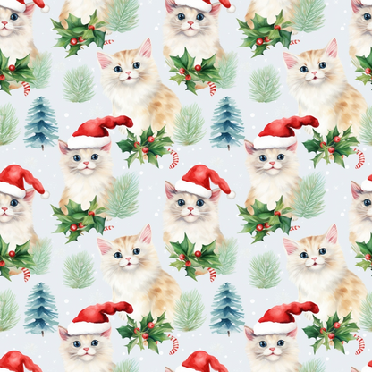 Festive Felines Pattern 9 Minky Fabric
