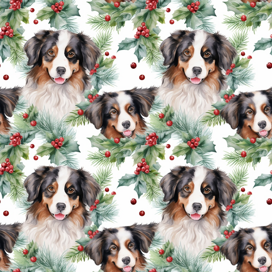 Christmas Santa Puppy Dogs Pattern 10 Quilting Cotton Fabric