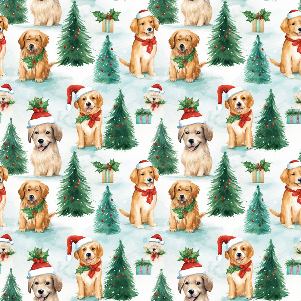 Holiday Pups Pattern 12 Minky Fabric