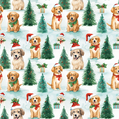 Holiday Pups Pattern 12 Minky Fabric