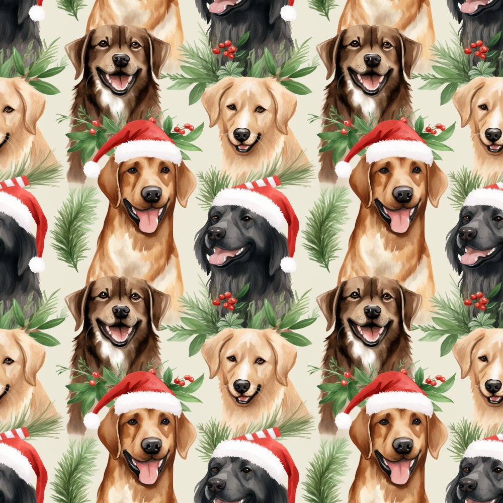 Holiday Pups Pattern 1 Minky Fabric