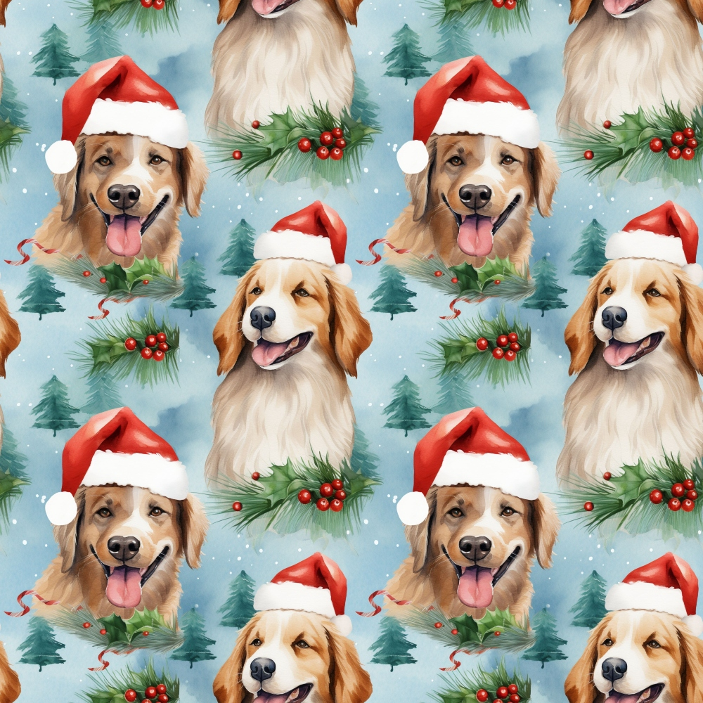 Holiday Pups Pattern 2 Minky Fabric