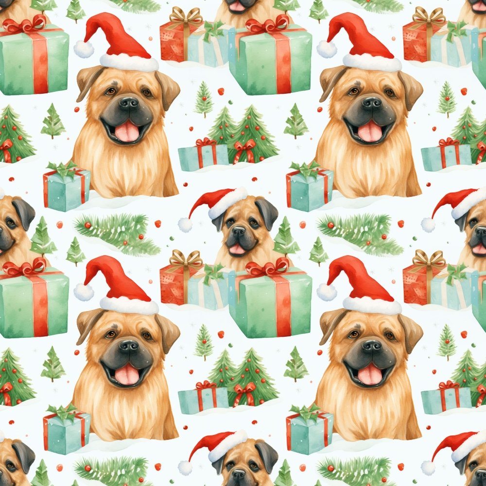 Holiday Pups Pattern 4 Minky Fabric