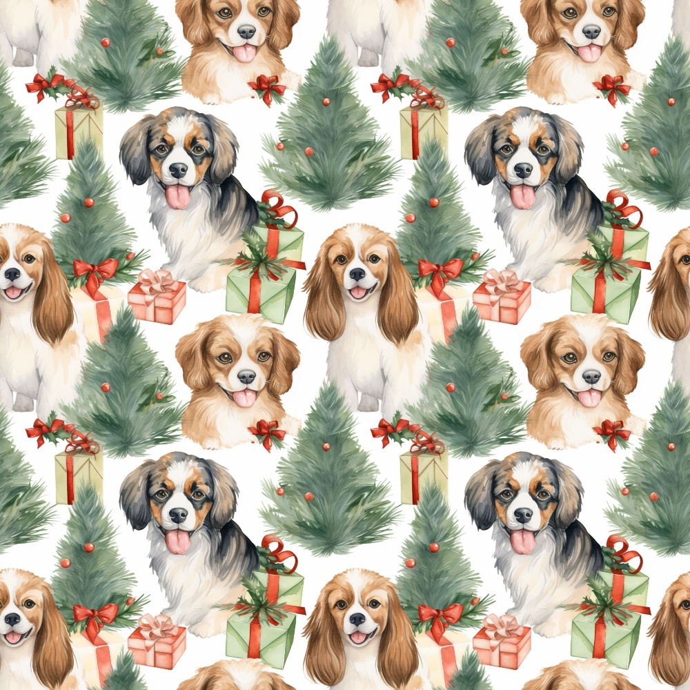 Holiday Pups Pattern 5 Minky Fabric