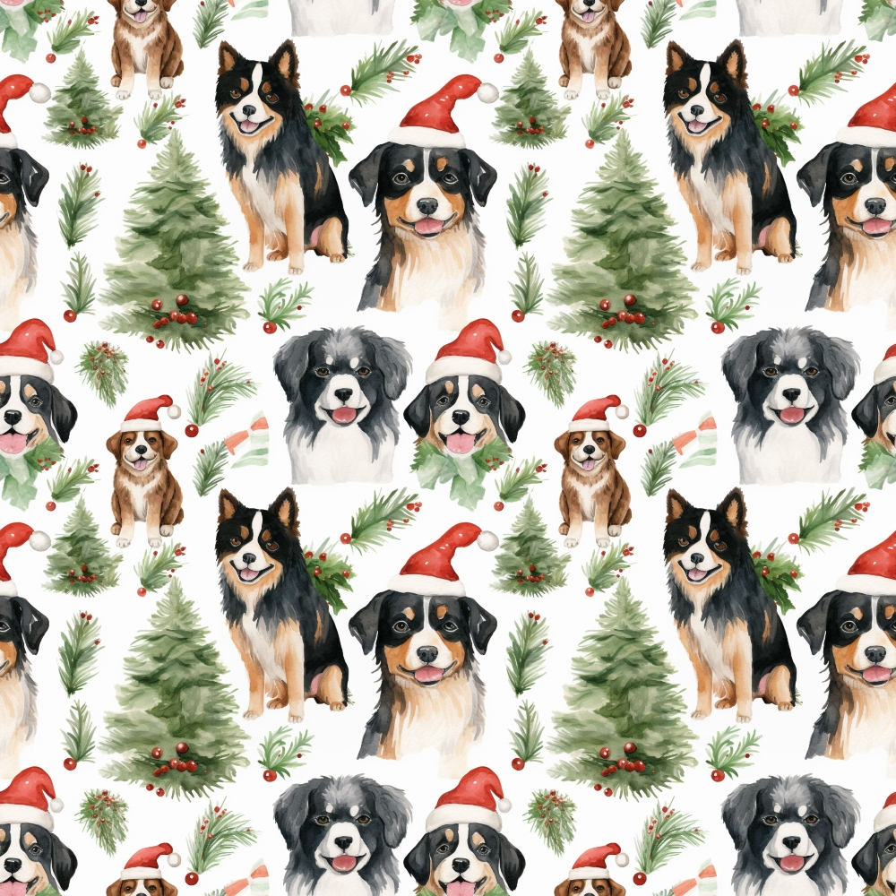 Holiday Pups Pattern 7 Minky Fabric