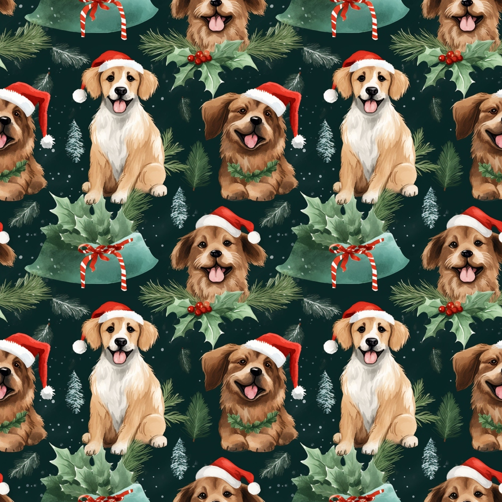 Holiday Pups Pattern 9 Minky Fabric