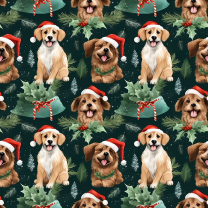 Holiday Pups Pattern 9 Minky Fabric