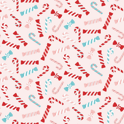 Christmas Treats Candy Pattern 1 Quilting Cotton Fabric