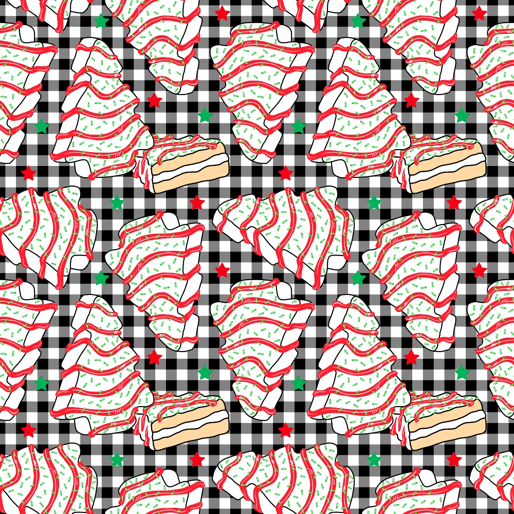 Christmas Tree Cakes Pattern 1 Minky Fabric