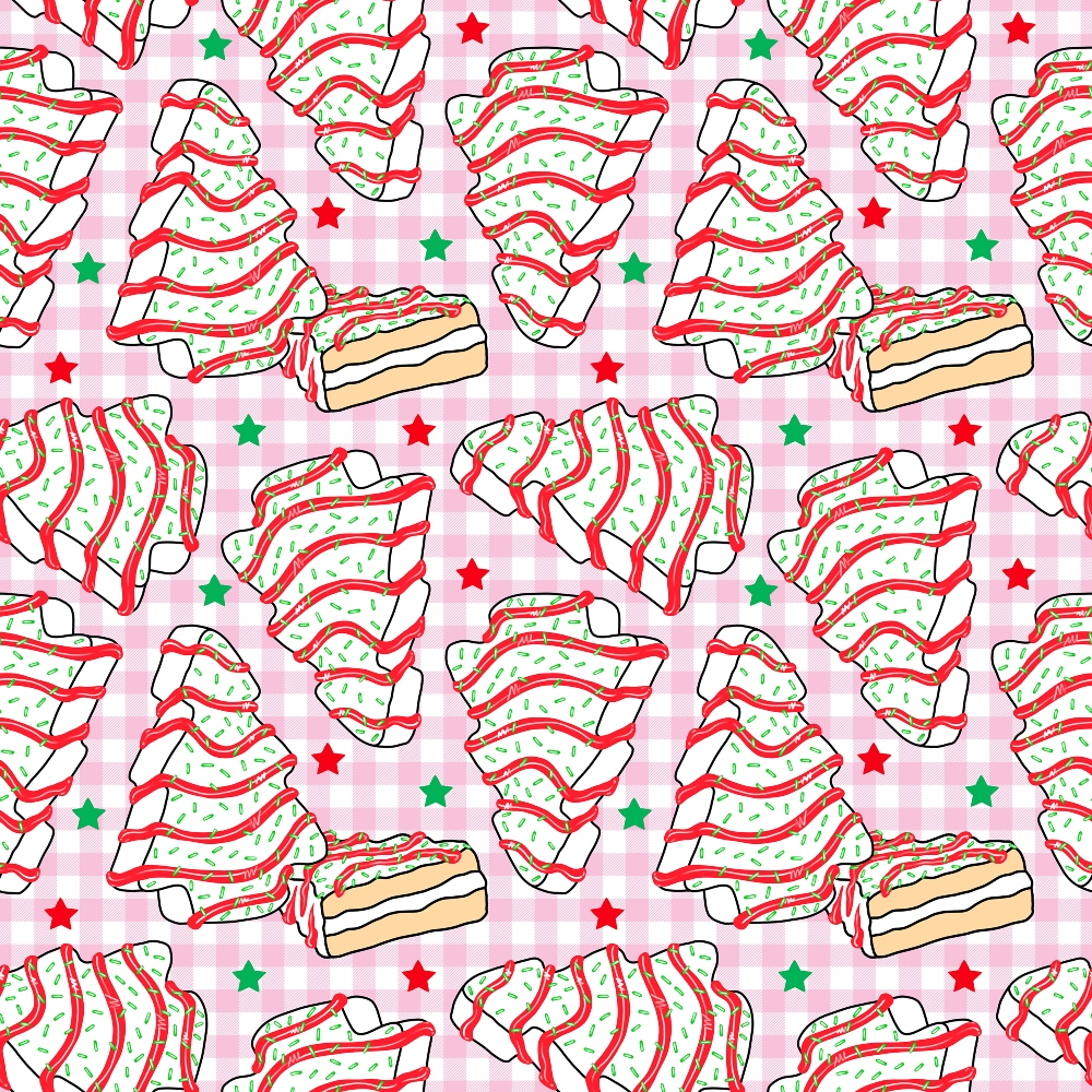 Christmas Tree Cakes Pattern 2 Minky Fabric