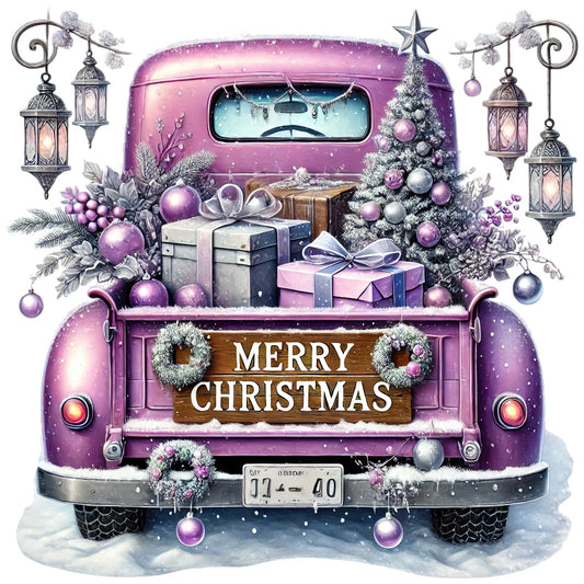 Christmas Trucks Fabric Panel 12