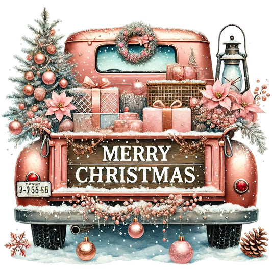 Christmas Trucks Fabric Panel 14