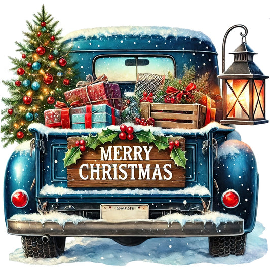 Christmas Trucks Fabric Panel 15