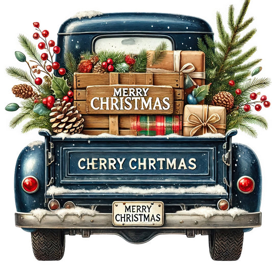 Christmas Trucks Fabric Panel 21