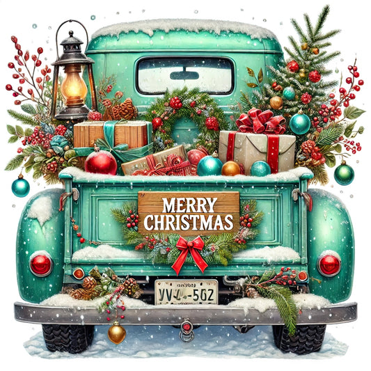 Christmas Trucks Fabric Panel 22