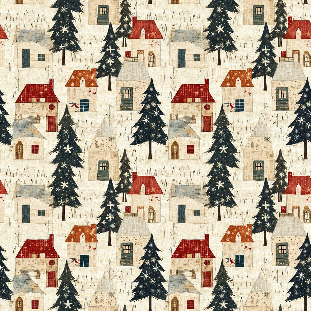 Christmas Village Minky Fabric