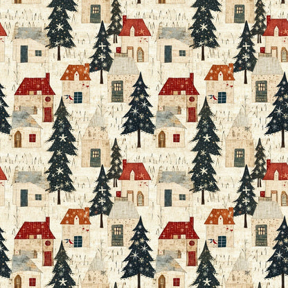 Christmas Village Minky Fabric