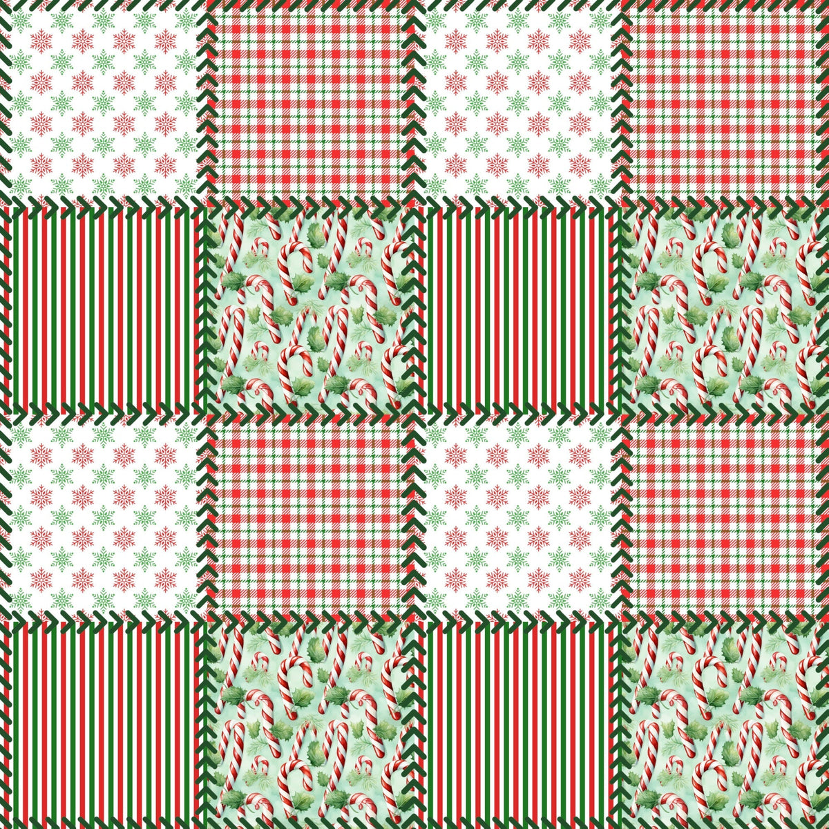 Christmas Patches Pattern 1 Minky Fabric