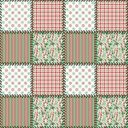 Christmas Patches Pattern 1 Minky Fabric