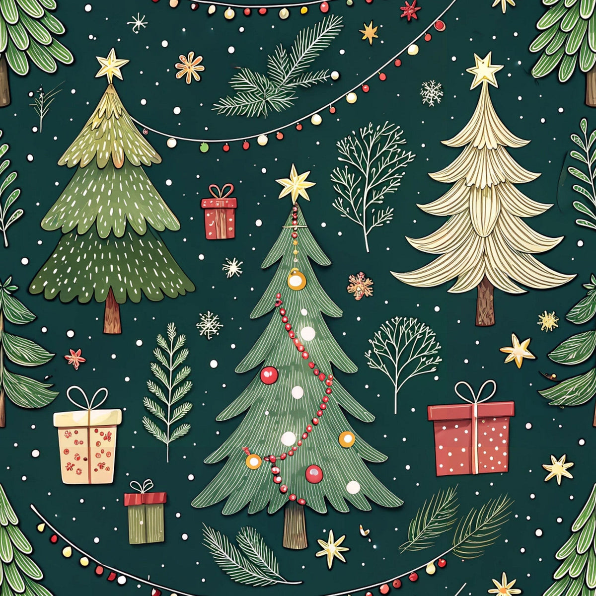 Evergreen Glow Pattern 1 Minky Fabric