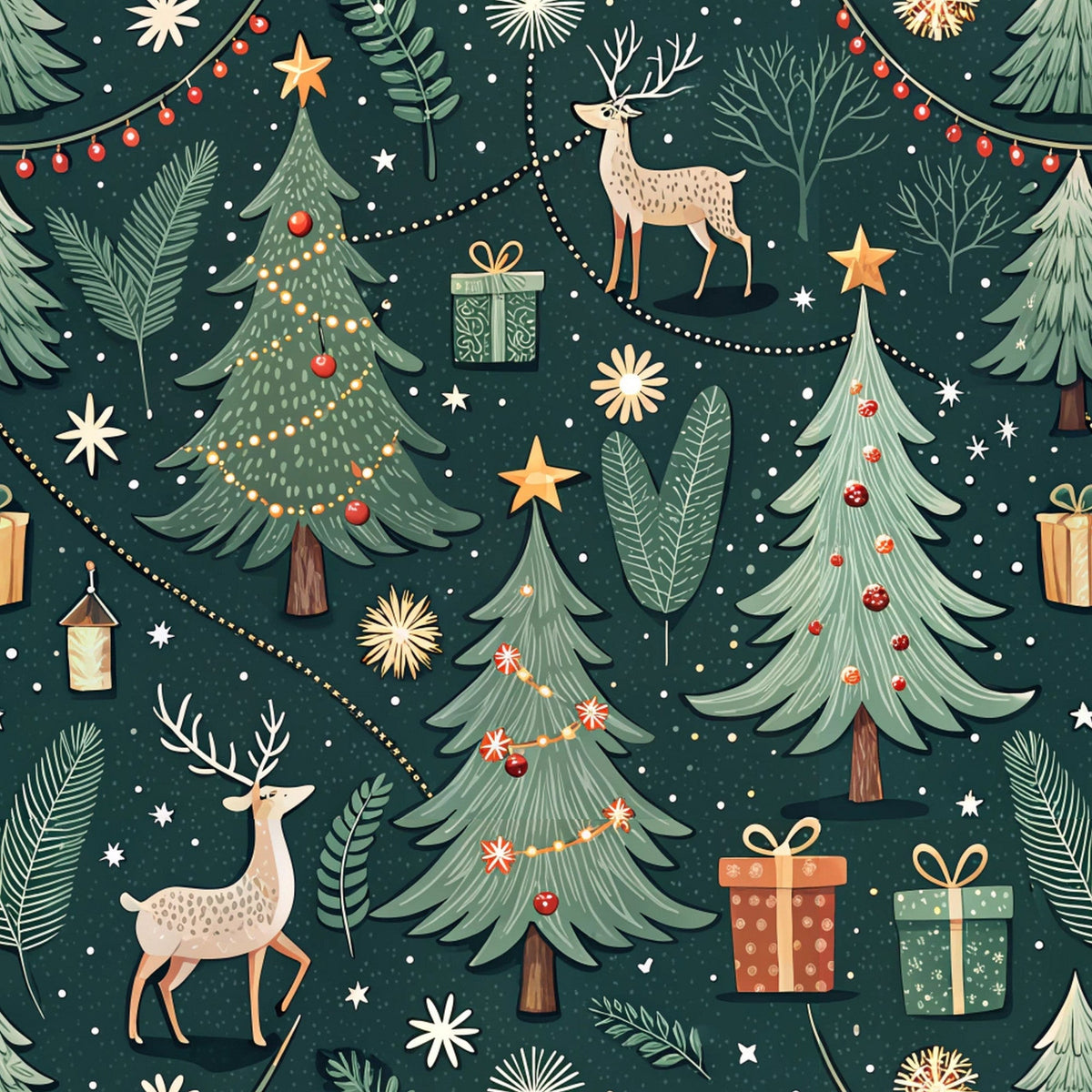 Evergreen Glow Pattern 3 Minky Fabric