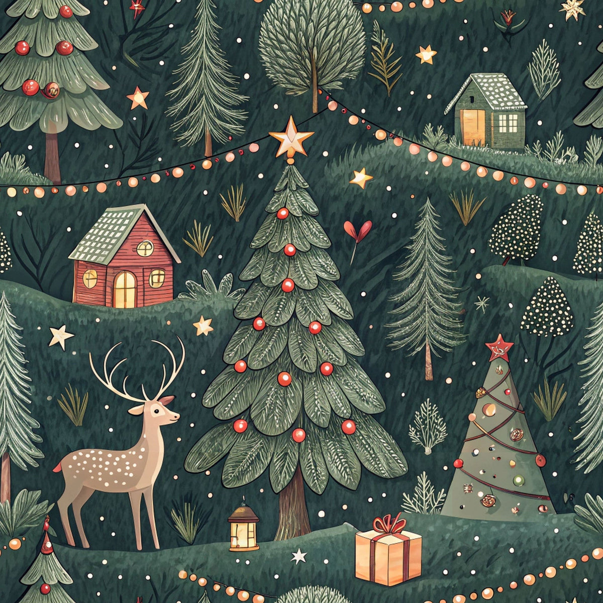 Evergreen Glow Pattern 6 Minky Fabric